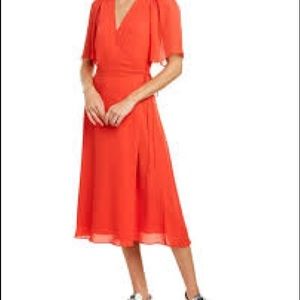 Alice and Olivia Suri Flutter-Sleeve Wrap Dress